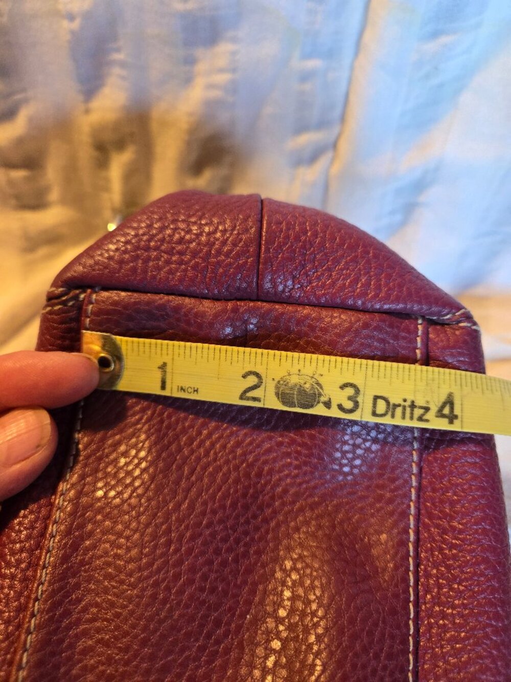 BANDOLINO eggplant coloured leather bag - Picture 12 of 12